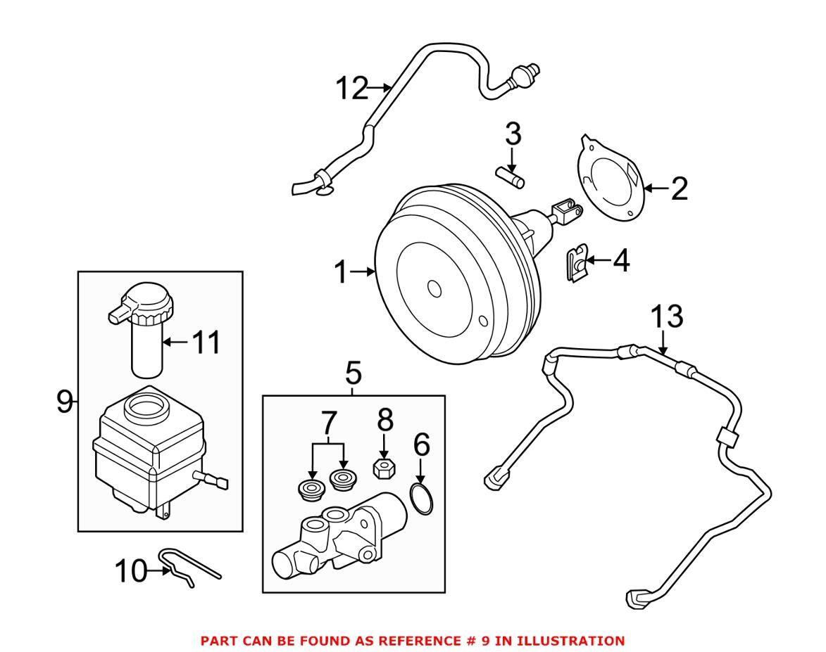 BMW Brake Fluid Reservoir (w/ Cap and Sensor) 34336782289